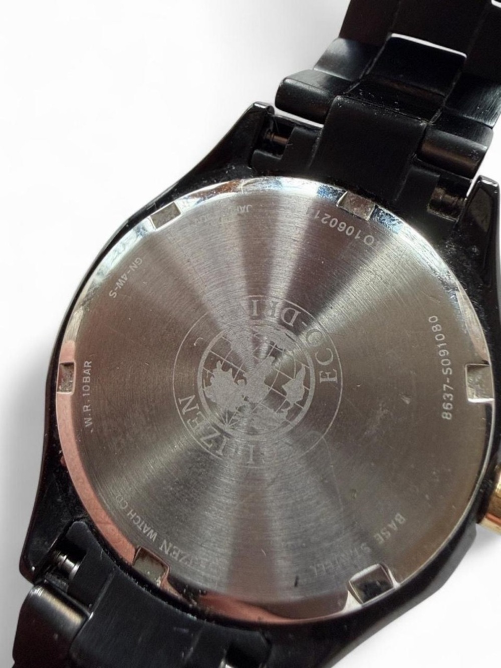 Citizen Eco-Drive POV Crystal Bezel Watch Black Gold - Picture 8 of 9